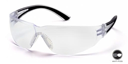 SB3610ST - Pyramex Cortez Black Temple Anti-Fog Clear Lens Glasses