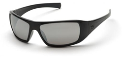 SB5670D - Pyramex Goliath Black Frame Silver Mirror Lens Glasses