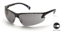 SB5720DT - Pyramex Venture 3 Black Frame Gray Anti-Fog Lens Glasses