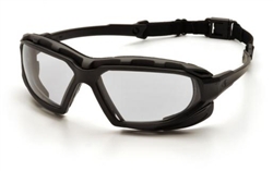 SBG5010DT - Pyramex Highlander-XP Black-Gray Frame Clear Anti-Fog Lens Glasses