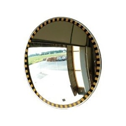SCVI-18Z-SB - Se-Kure Domes and Mirrors Safety Border Convex Mirror with Stripes