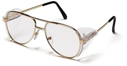 SG310A - Pyramex Pathfinder Gold Metal Frame and Clear Lens