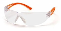SO3610S - Pyramex Cortez Orange Temple Clear Lens Glasses