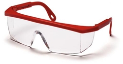 SR410S - Pyramex Integra Red Frame Clear Lens Glasses