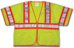 V70332 - Tingley Fluorescent Yellow-Green Solid Mesh Two-Tone Vest